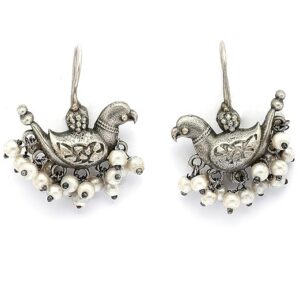 Sukkhi Attractive Trendy Style Oxidised Silver Plated with Beads Motif Dangle Earring Jewellery For Women & Girls|Pair of 1|Gifts for Wife Girlfriend Mother Sister|E107325
